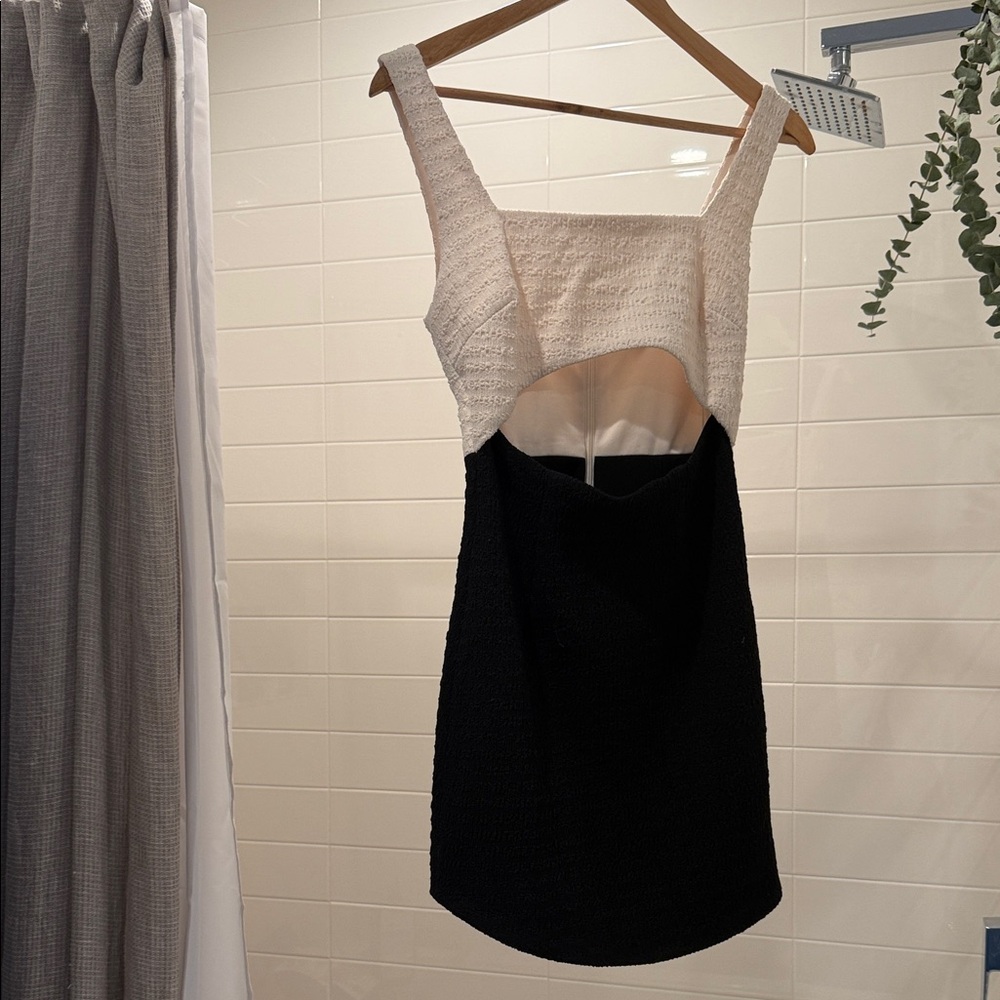 Mishka Black and Cream Backless Dress